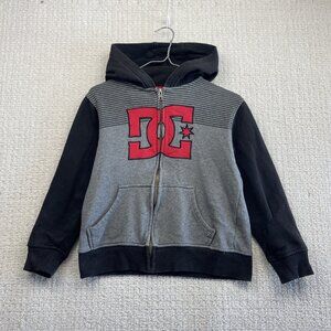 Y2K DC Shoes Hoodie Youth M (7-8) Zip Up Sweatshirt Skate Skateboarding Grunge